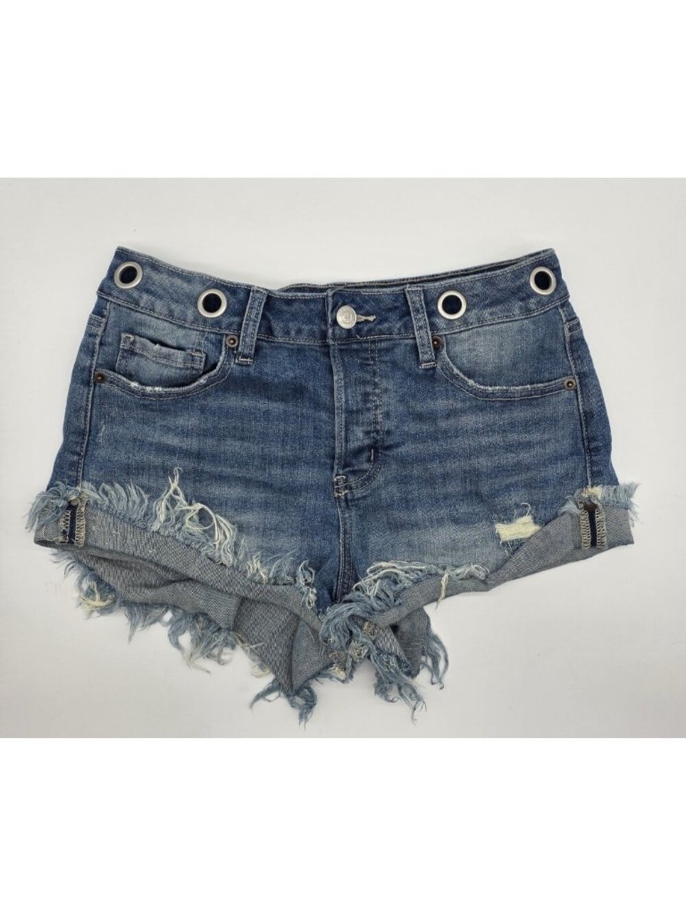 Altar'd State Women's Jean Shorts Size 26 Denim Distressed Cut Offs Button Fly